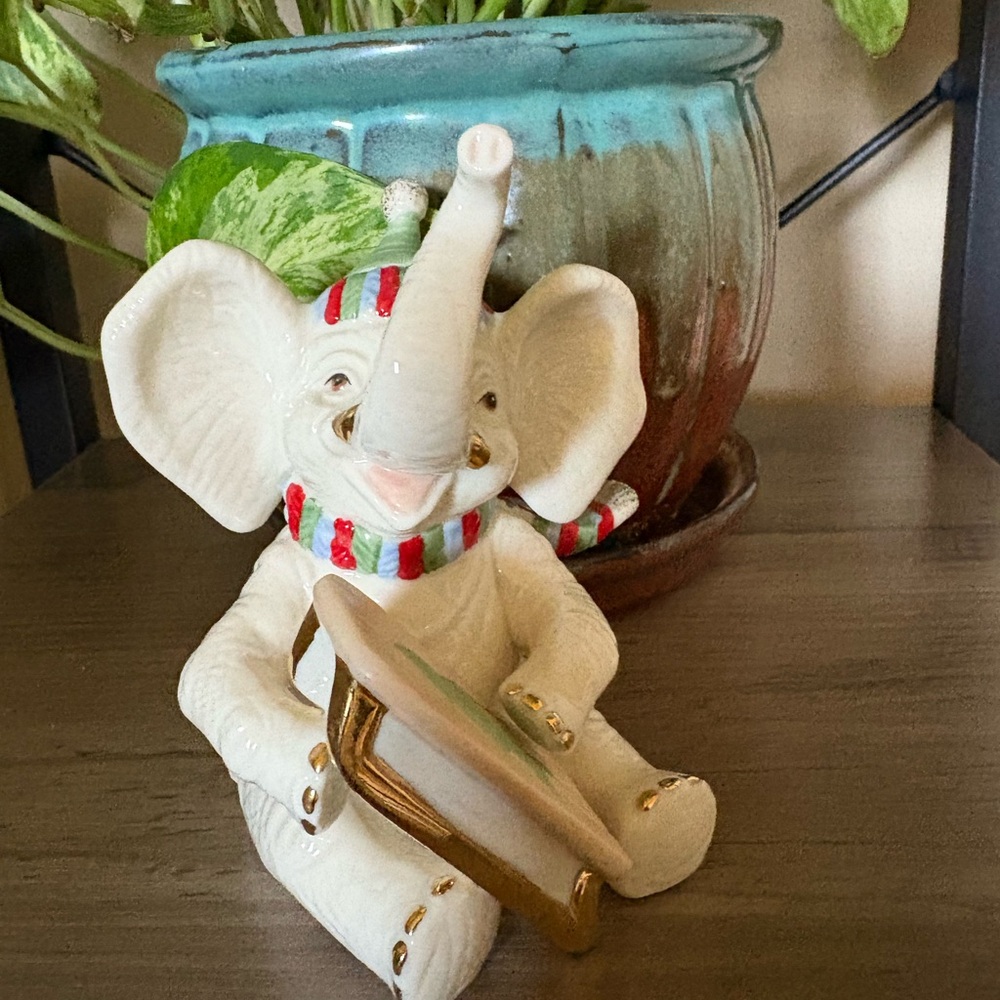 Lenox Snowy Day Elephant Holiday Figurine